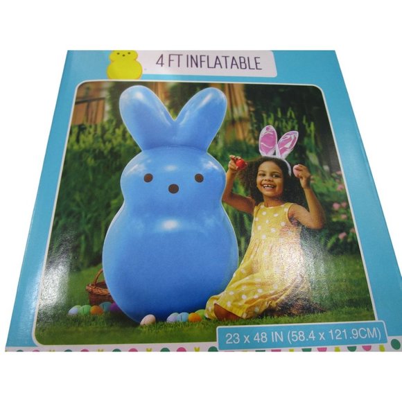 Classic Peep Blue 4ft Inflatable Easter Bunny New In Box - Picture 2 of 12